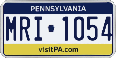 PA license plate MRI1054