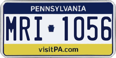 PA license plate MRI1056