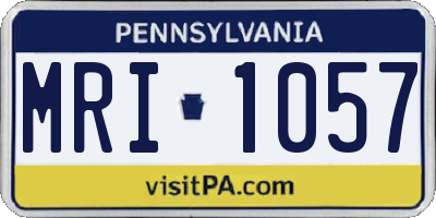 PA license plate MRI1057