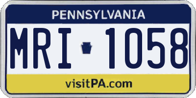 PA license plate MRI1058