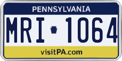 PA license plate MRI1064