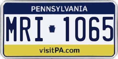 PA license plate MRI1065