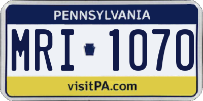 PA license plate MRI1070