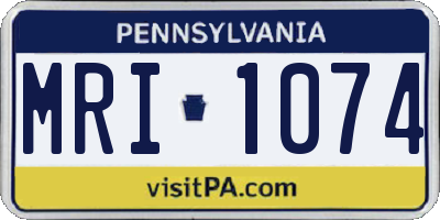 PA license plate MRI1074