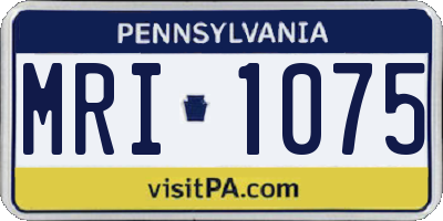 PA license plate MRI1075