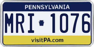 PA license plate MRI1076