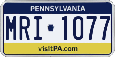 PA license plate MRI1077
