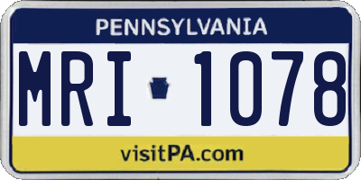 PA license plate MRI1078