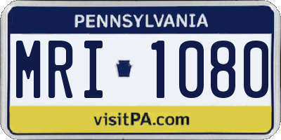 PA license plate MRI1080