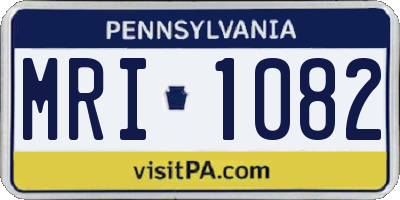 PA license plate MRI1082