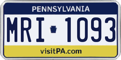 PA license plate MRI1093