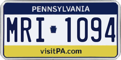 PA license plate MRI1094