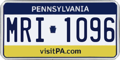 PA license plate MRI1096