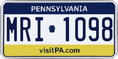 PA license plate MRI1098