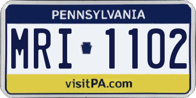 PA license plate MRI1102