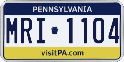 PA license plate MRI1104