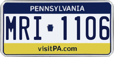 PA license plate MRI1106