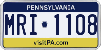 PA license plate MRI1108