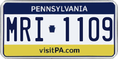 PA license plate MRI1109
