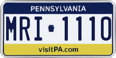 PA license plate MRI1110