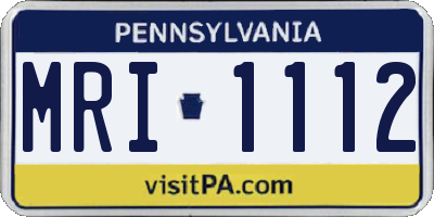 PA license plate MRI1112