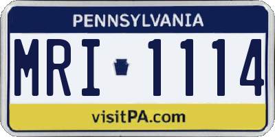 PA license plate MRI1114