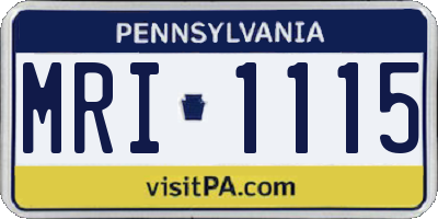 PA license plate MRI1115