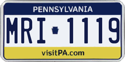 PA license plate MRI1119