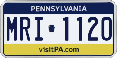 PA license plate MRI1120