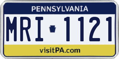PA license plate MRI1121