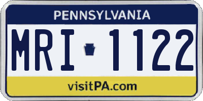 PA license plate MRI1122