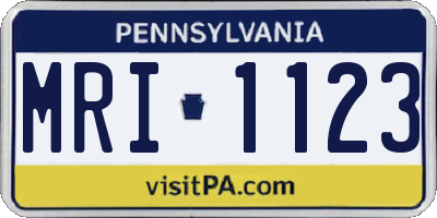 PA license plate MRI1123