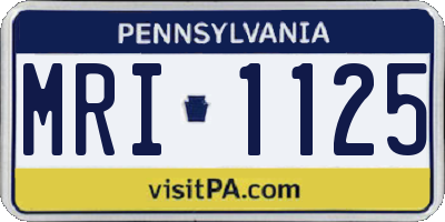 PA license plate MRI1125