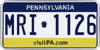 PA license plate MRI1126