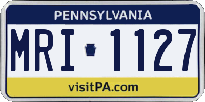 PA license plate MRI1127