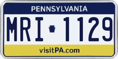PA license plate MRI1129