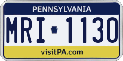 PA license plate MRI1130