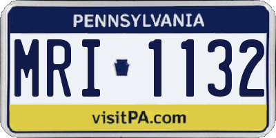 PA license plate MRI1132