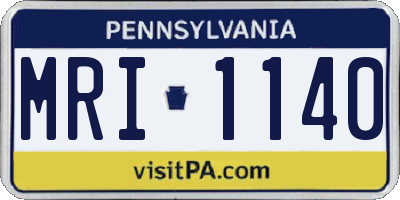 PA license plate MRI1140