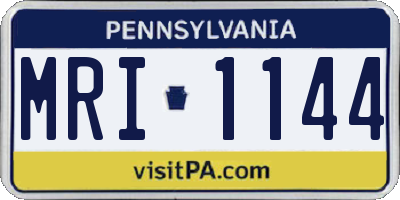 PA license plate MRI1144