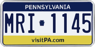 PA license plate MRI1145