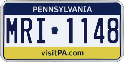 PA license plate MRI1148