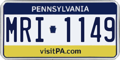 PA license plate MRI1149
