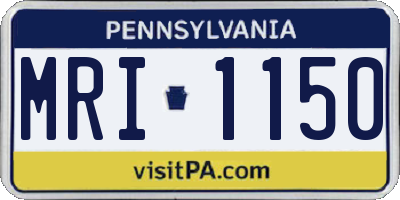 PA license plate MRI1150