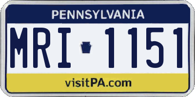 PA license plate MRI1151
