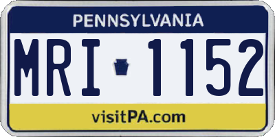 PA license plate MRI1152