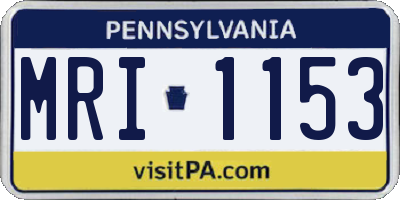 PA license plate MRI1153