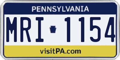PA license plate MRI1154