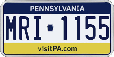 PA license plate MRI1155
