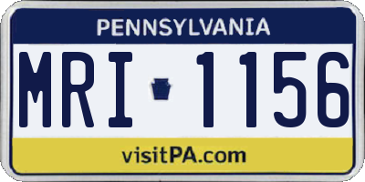 PA license plate MRI1156